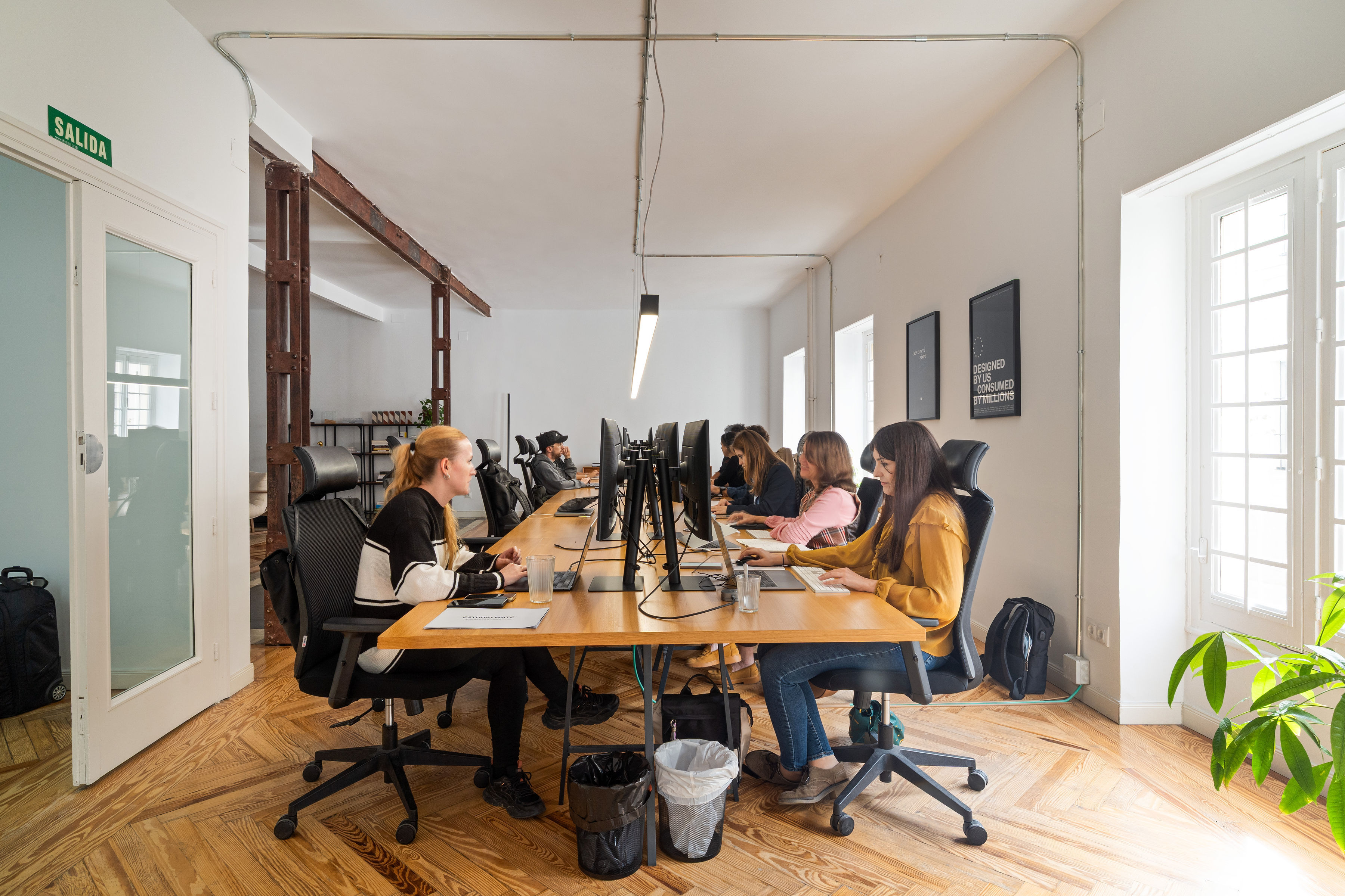 Zona de coworking en Modulor